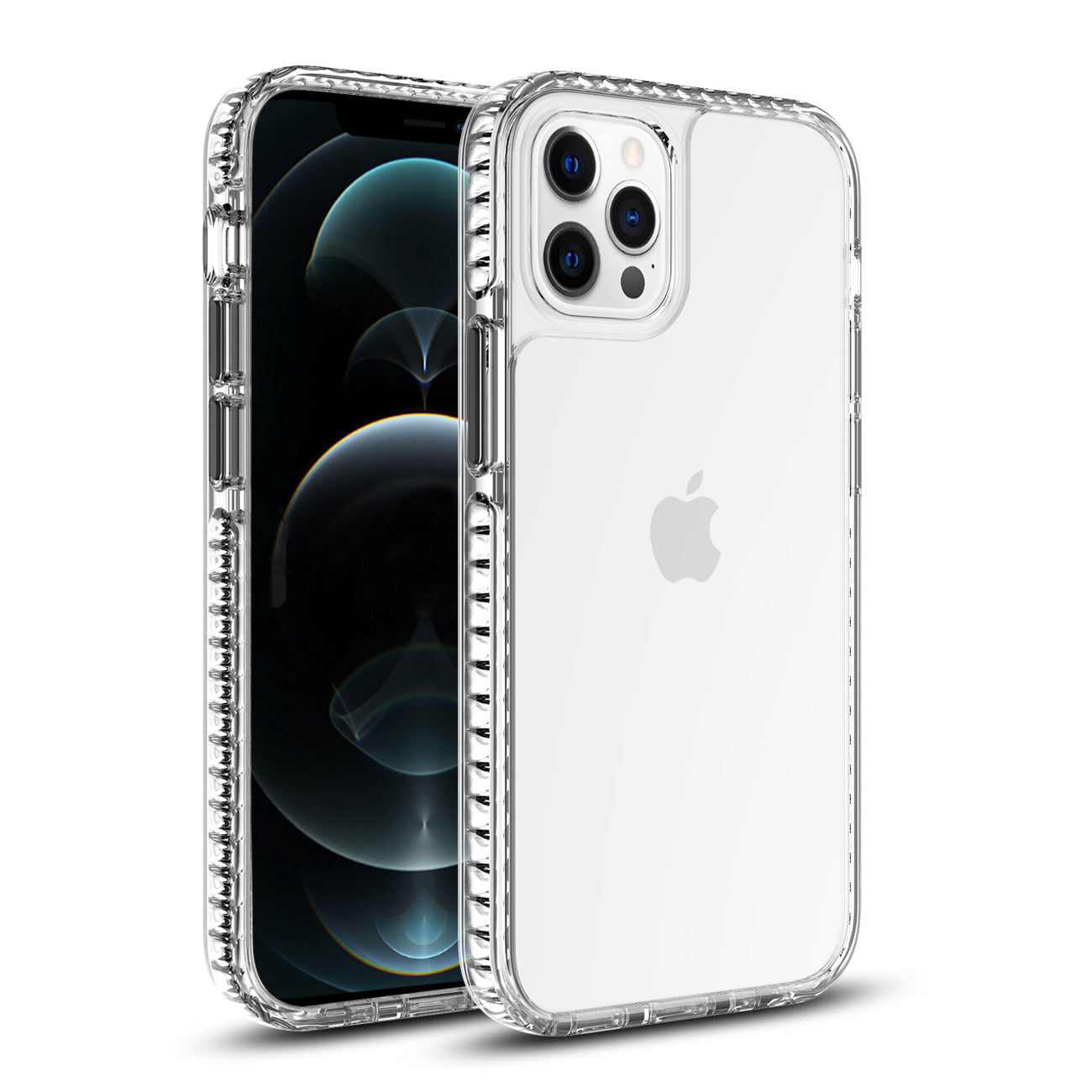 TPU Bumper Shockproof Case With Embedded Coil In BlackAPPLE IPHONE 12/IPHONE 12 PRO In Clear Black